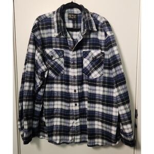 Vermont Flannel Company Men's‎ 3XL Flannel Plaid Shirt Button Blue Green Cotton
